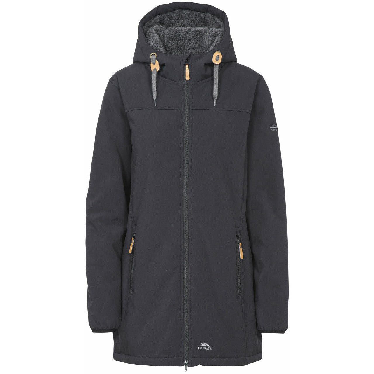 Kristen Women's Longer Length Softshell Jacket in Black