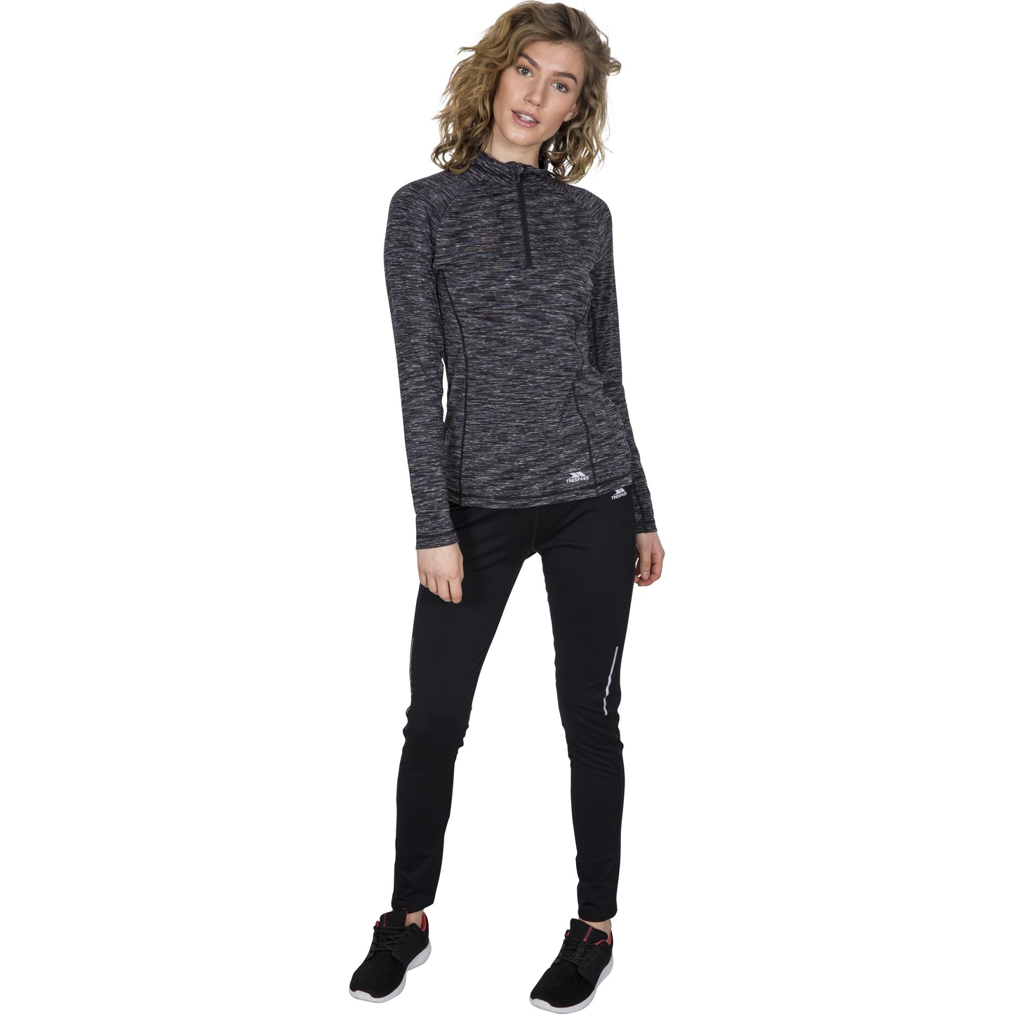 Edith Women's Long Sleeve Active Top - Grey Marl