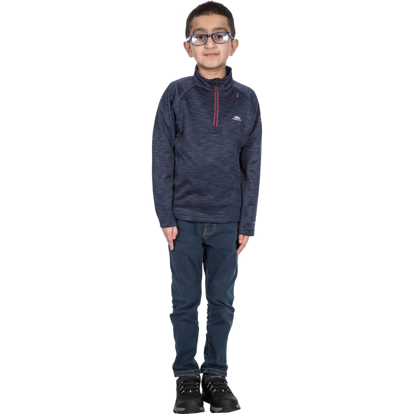 Edvin Boys' Fleece Jumper in Navy Marl