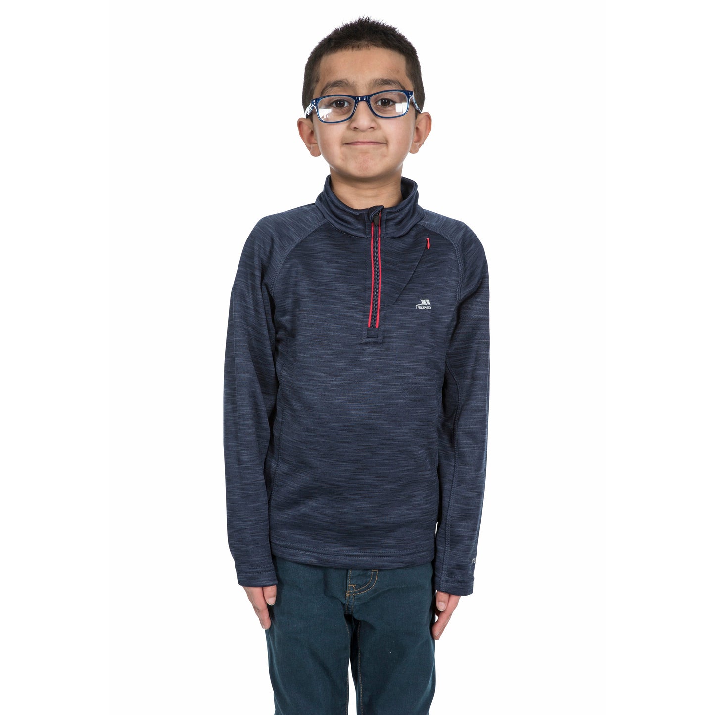 Edvin Boys' Fleece Jumper in Navy Marl