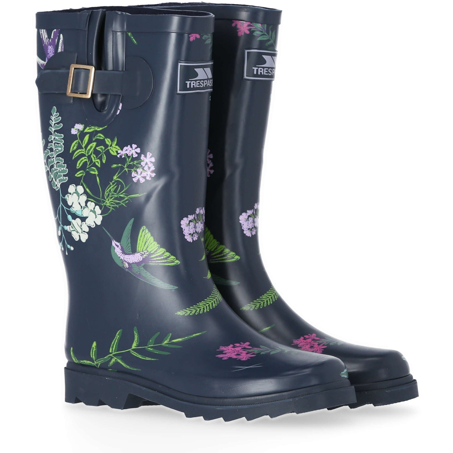 Elena Women's Patterned Wellies in Humming Bird Print