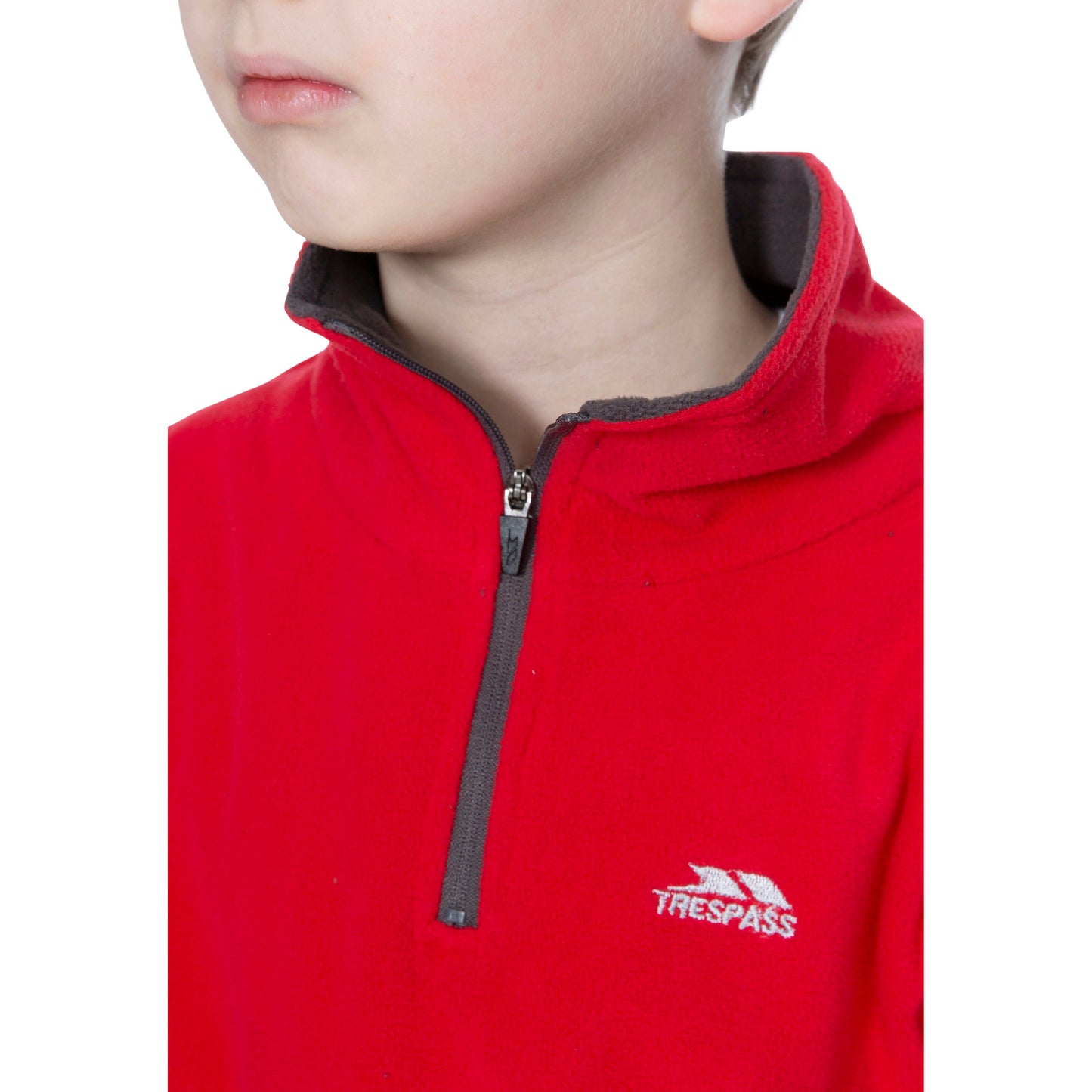 Etto Boys Half Zip Fleece in Red