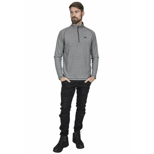 Keynote Mens Half Zip Fleece Top in  Black / Grey