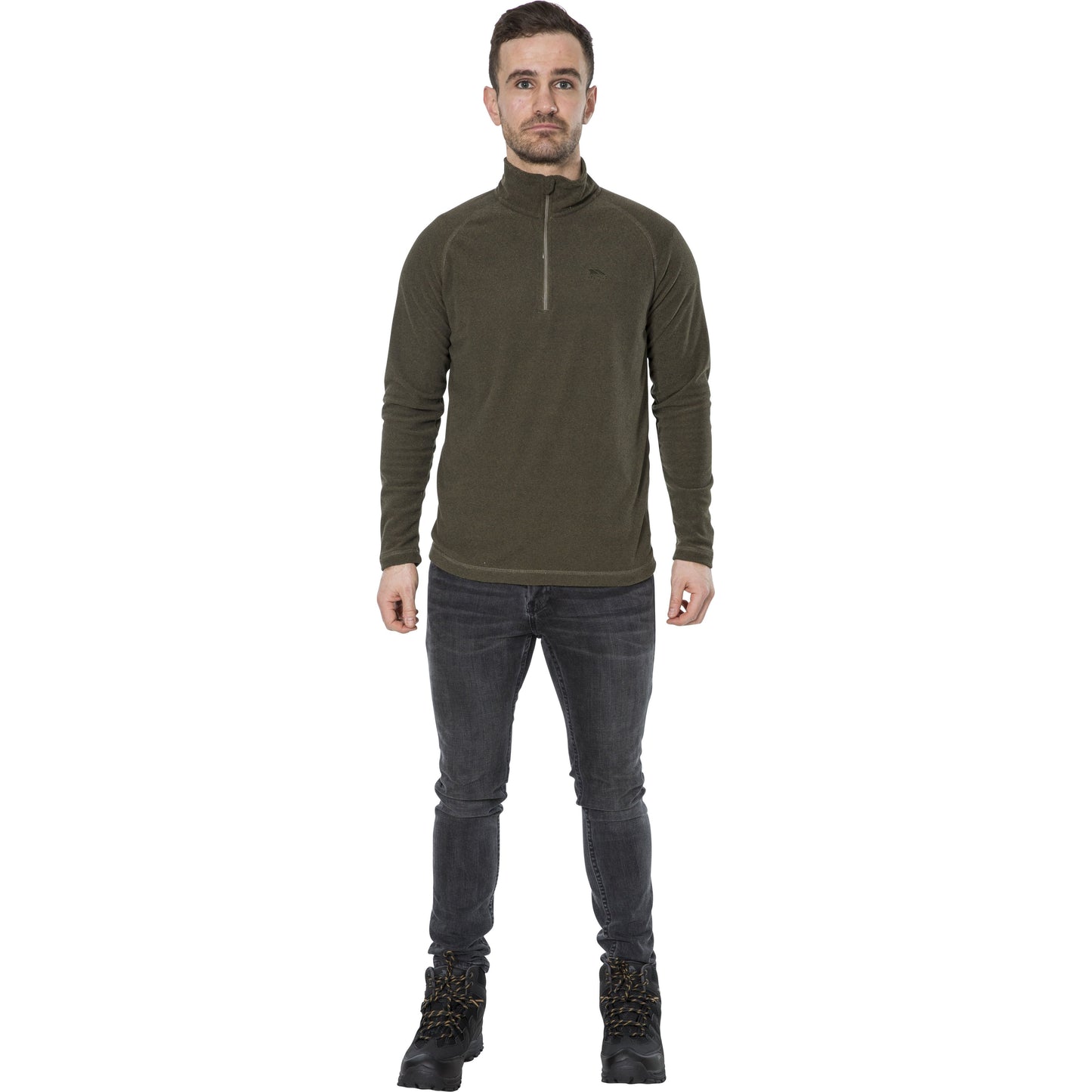 Keynote Mens Half Zip Fleece Top in Moss Green