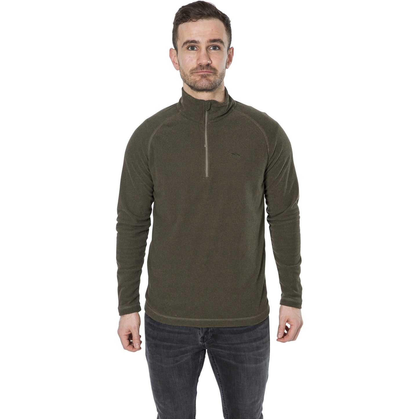 Keynote Mens Half Zip Fleece Top in Moss Green