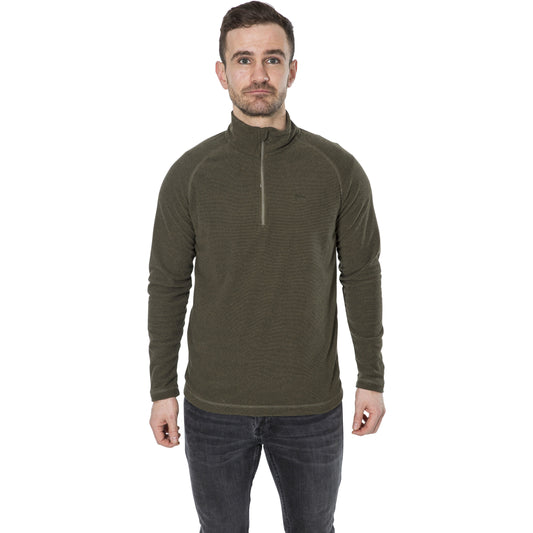 Keynote Mens Half Zip Fleece Top in Moss Green