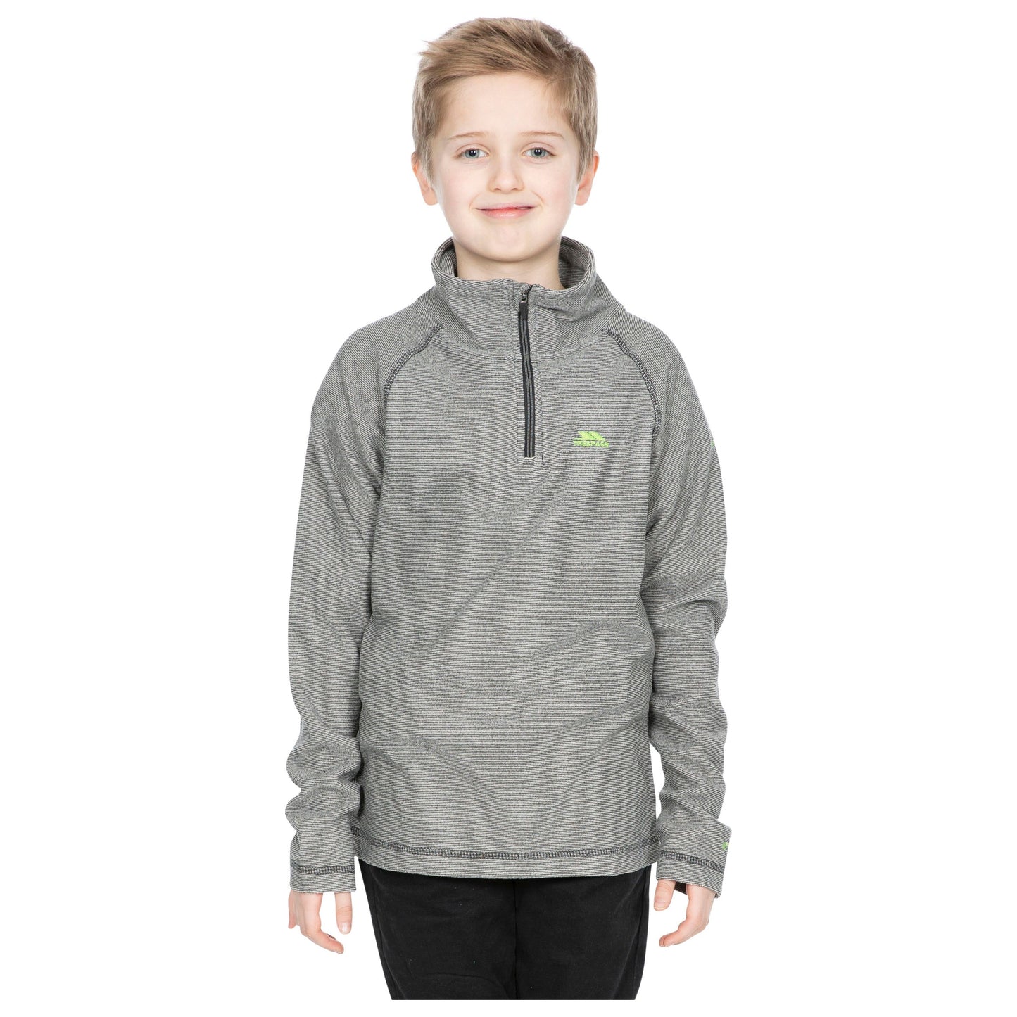 Keynote Boys Half Zip Fleece Top in Black / Grey