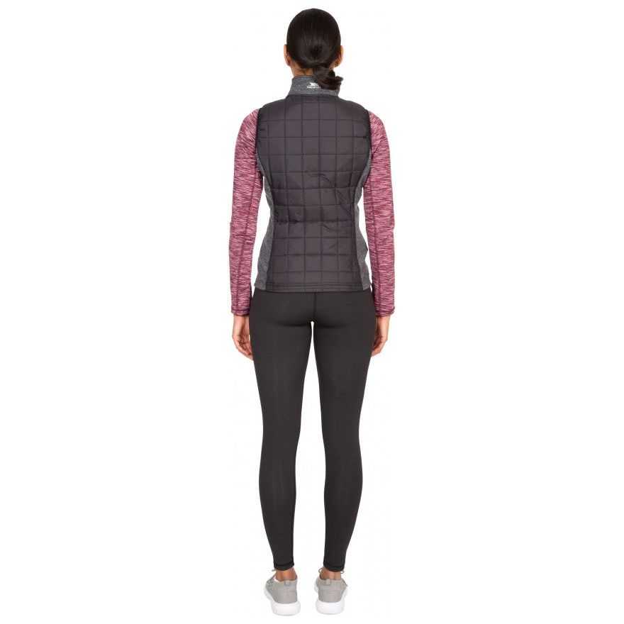 Lyla Women's Padded Gilet in Black with Grey