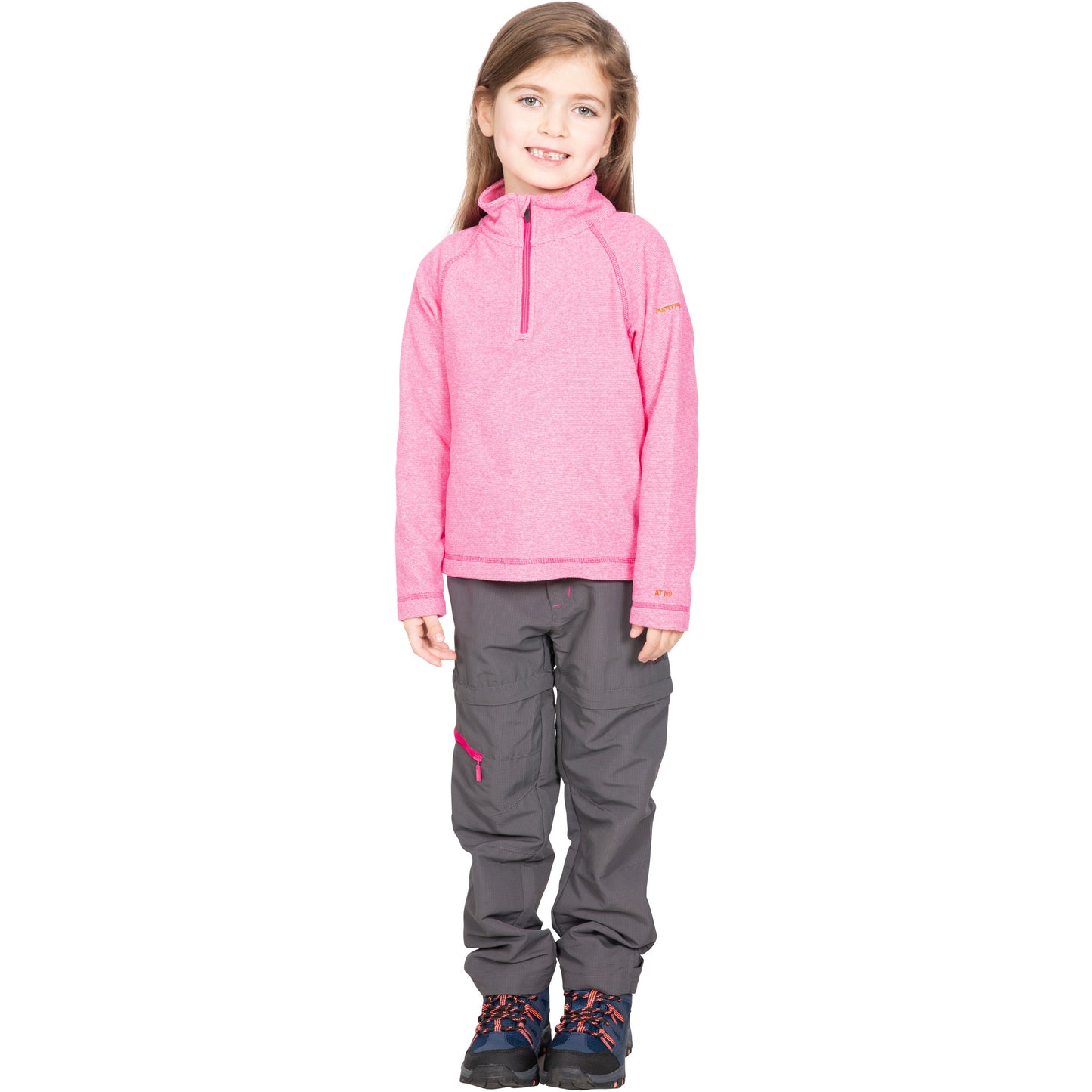 Meadows Girls' 1/2 Zip Fleece Jumper in Pink Lady