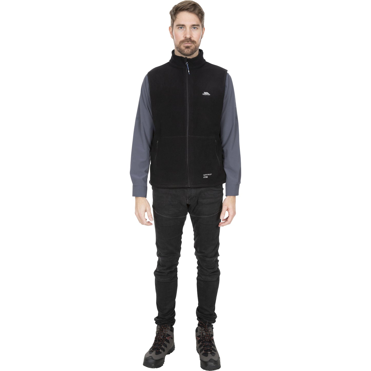 Othos 2 Mens Full Zip Fleece Gilet in Black Marl