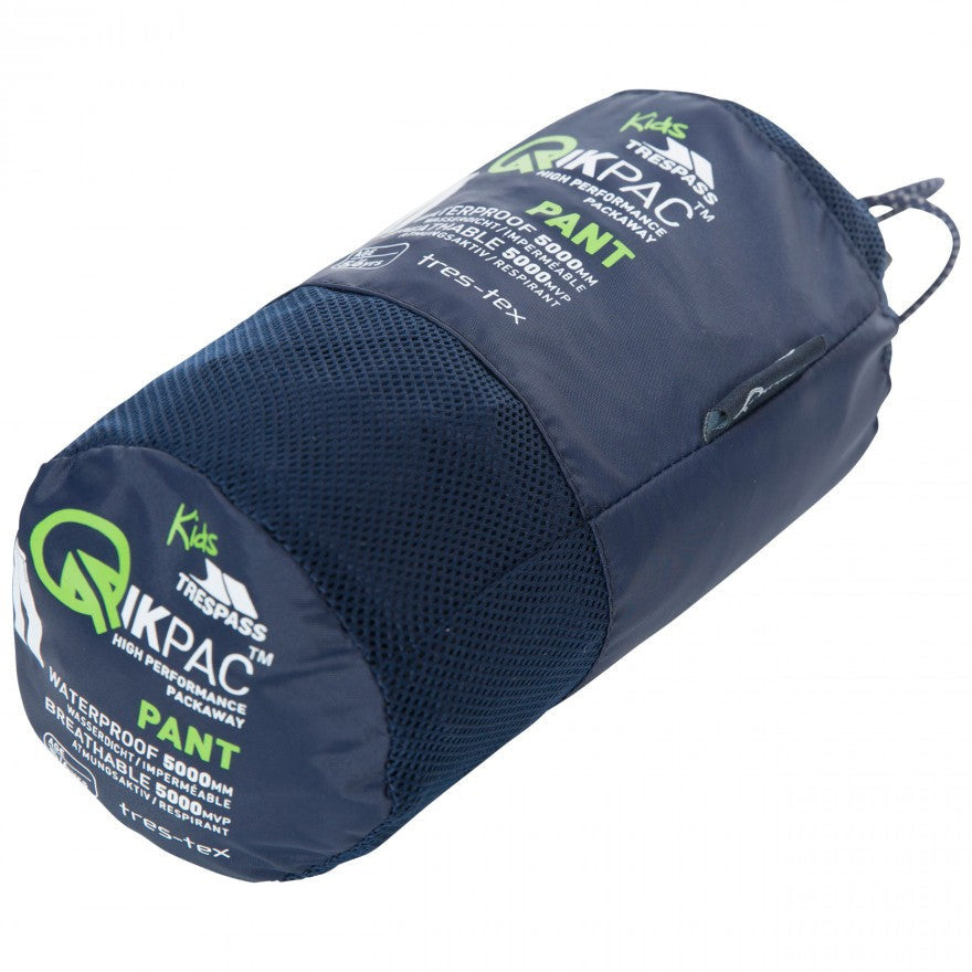 Qikpac Kids Packaway Waterproof Trousers - Navy