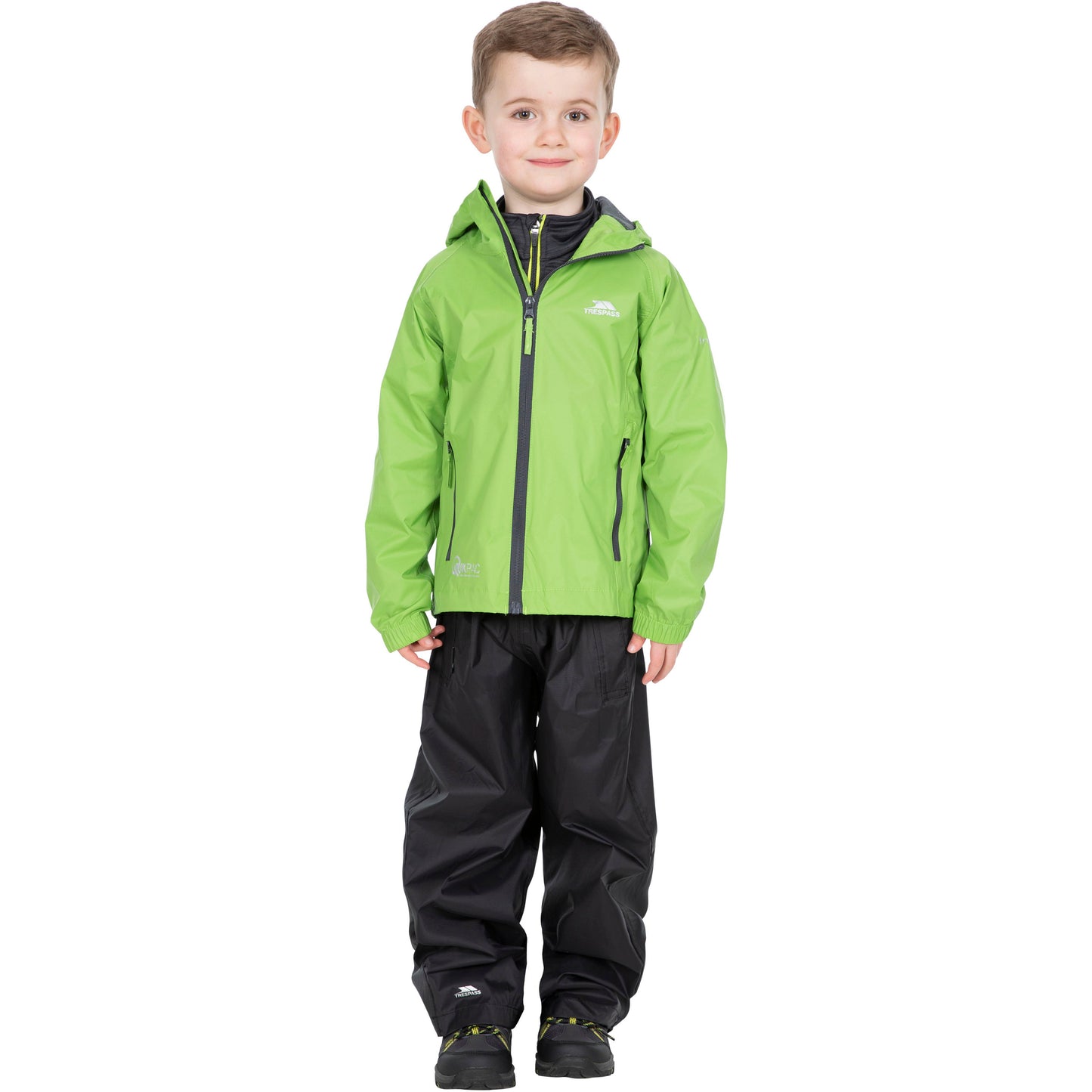 Qikpac Kids Packaway Unpadded Waterproof Jacket in Leaf Green