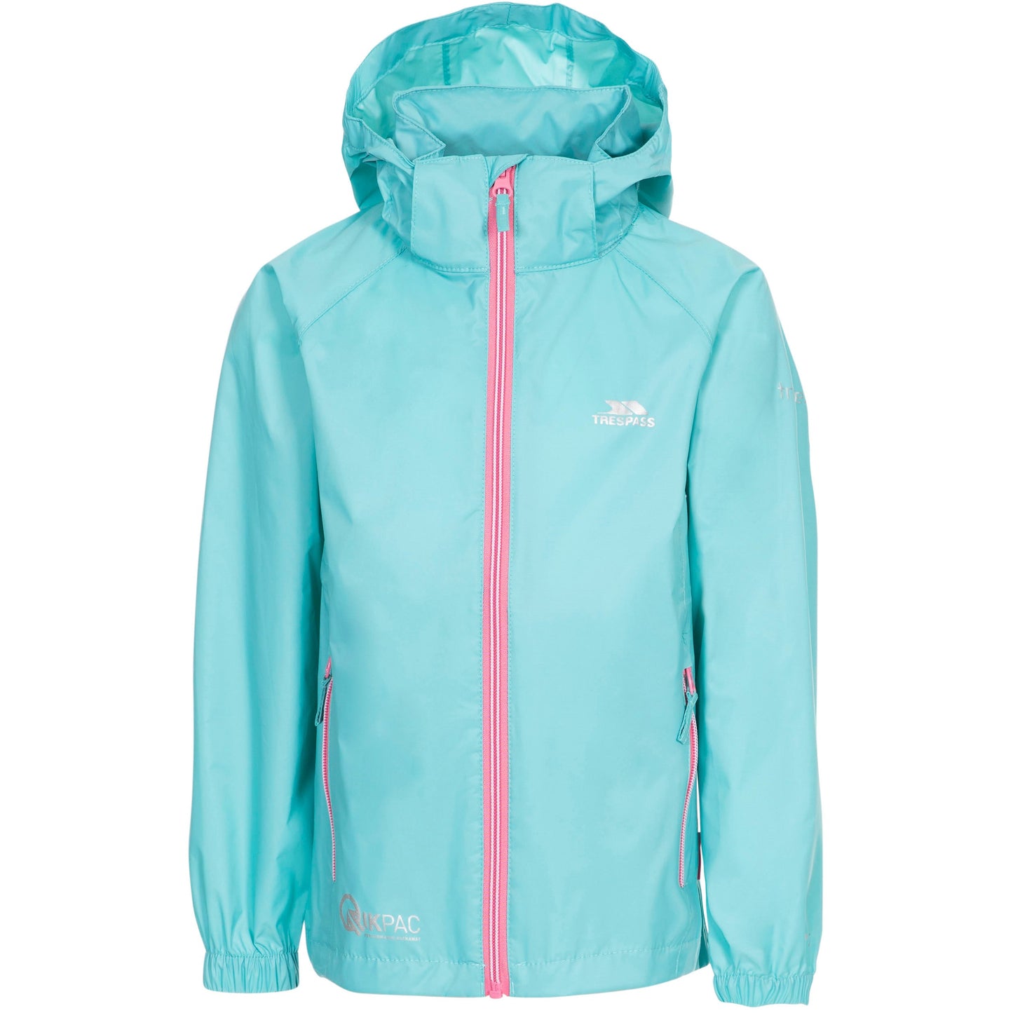 Qikpac X Kids' Unpadded Waterproof Packaway Jacket in Aquamarine