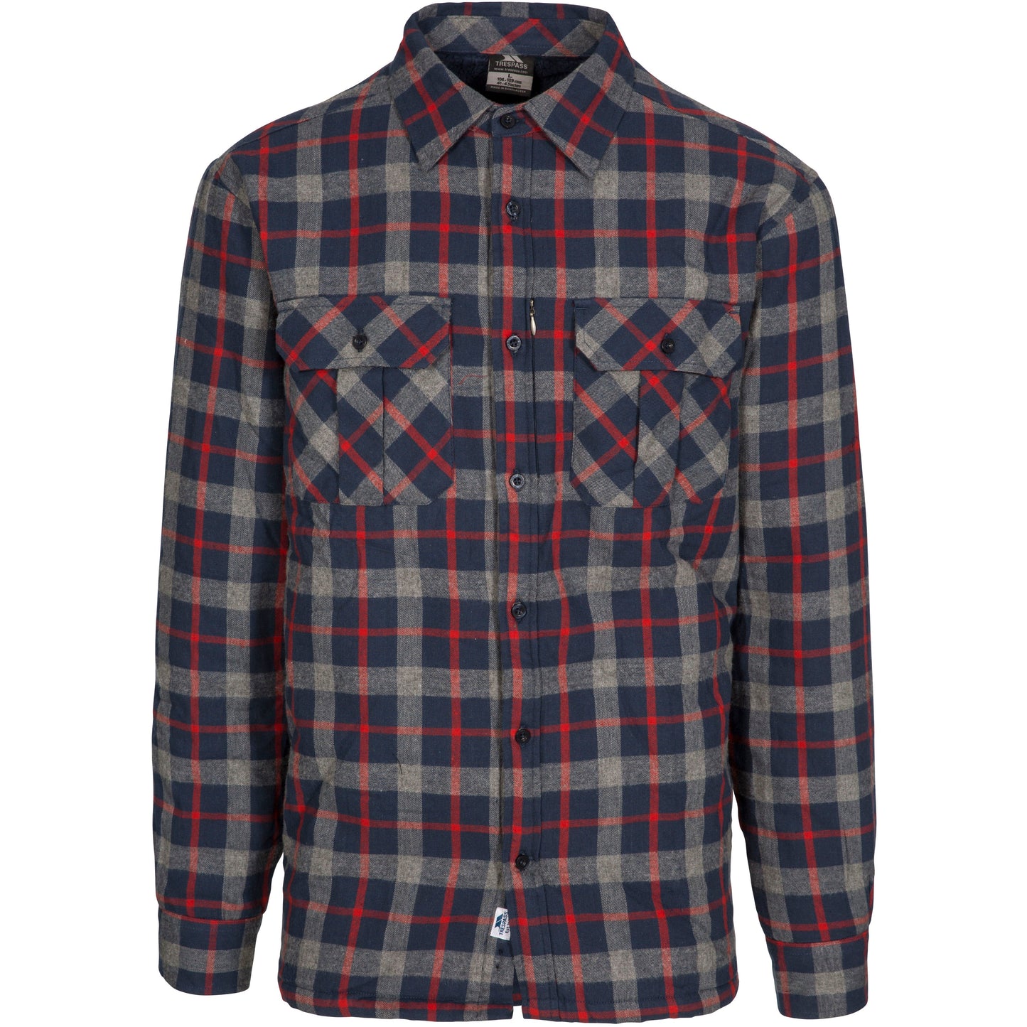 Rapeseed Men's Check Shirt with Sherpa Lining in Navy Check