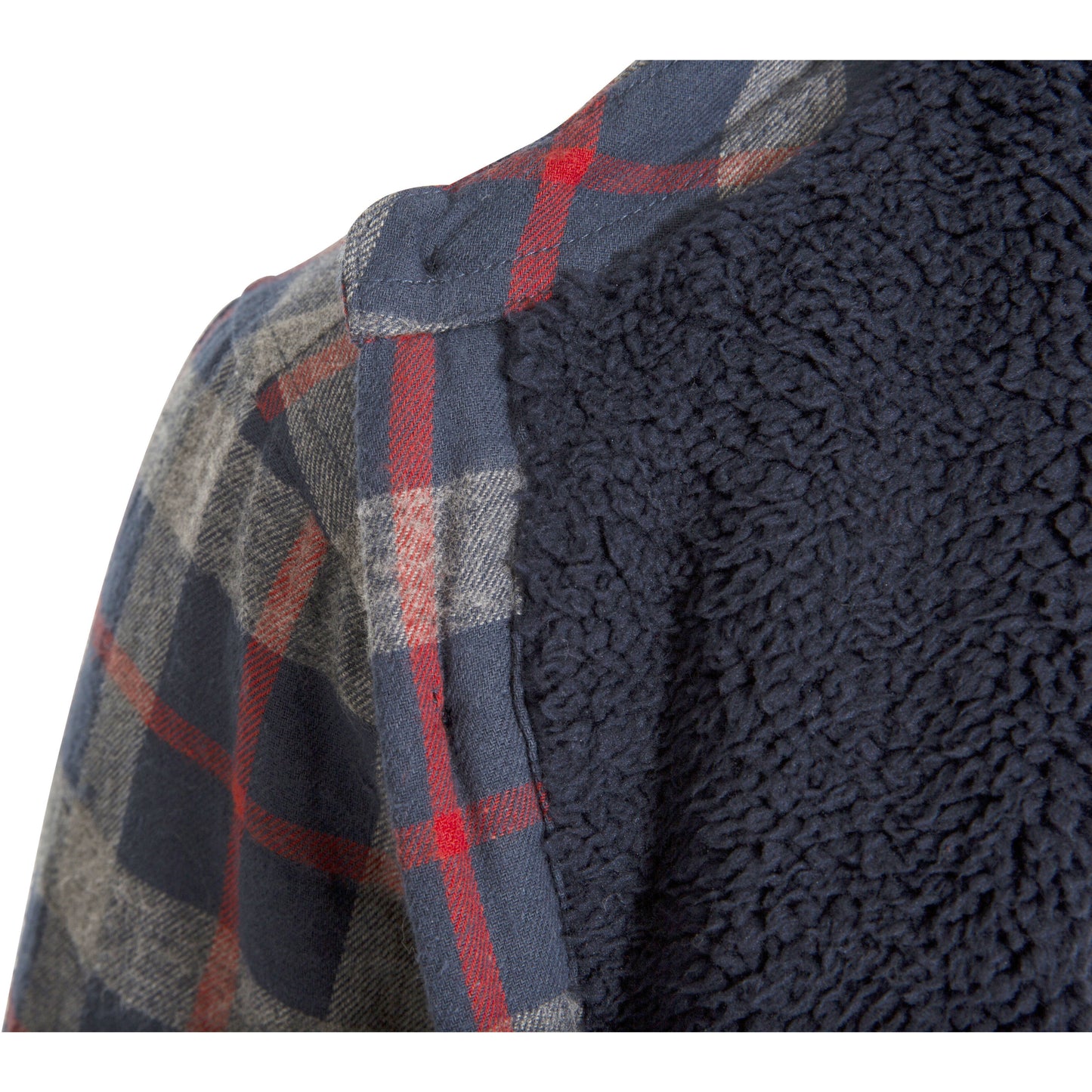 Rapeseed Men's Check Shirt with Sherpa Lining in Navy Check