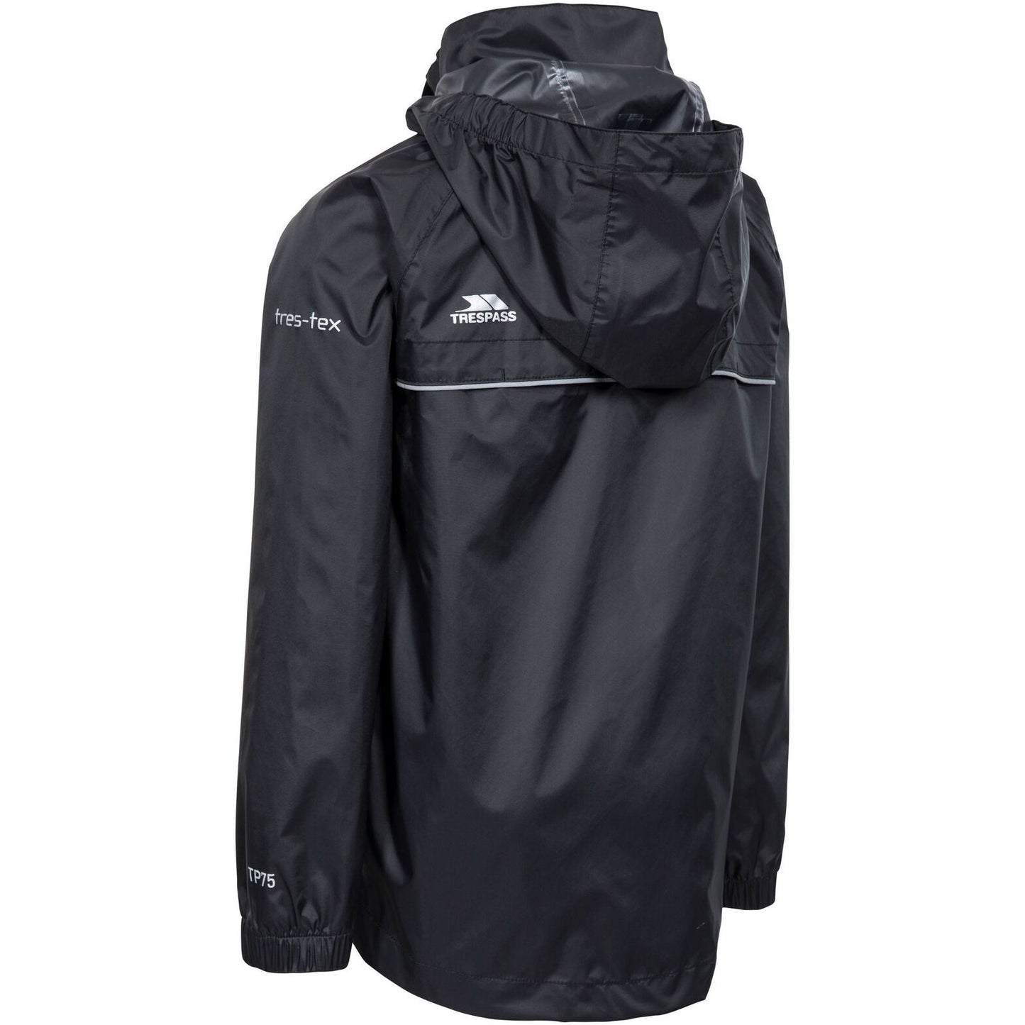 Qikpac X Kids' Unpadded Waterproof Packaway Jacket in Black