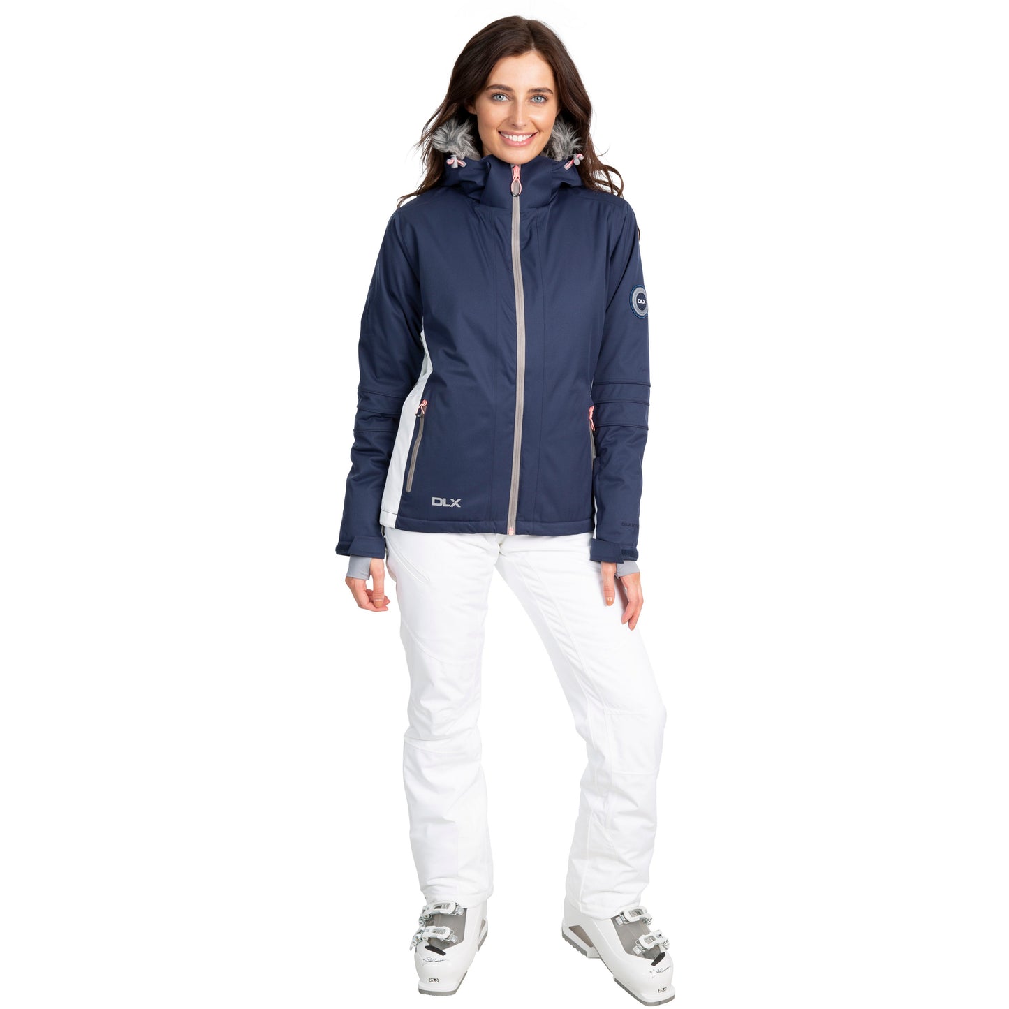 Trespass Womens DLX Luxury Padded Ski Jacket Sandrine in Navy