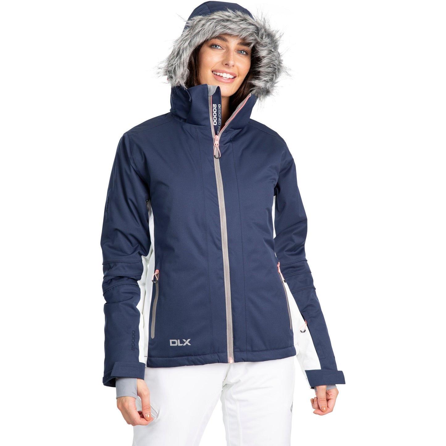 Trespass Womens DLX Luxury Padded Ski Jacket Sandrine in Navy