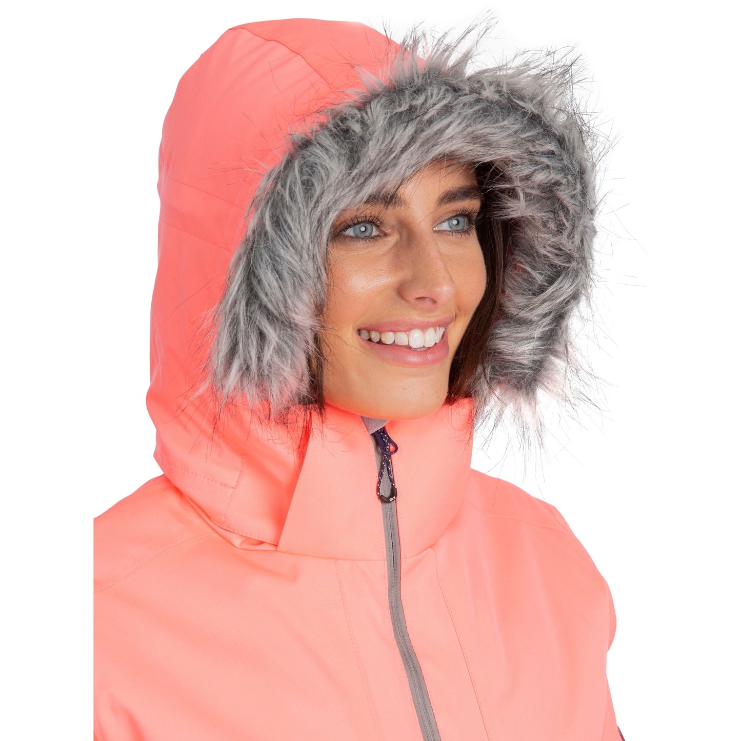 Trespass Womens DLX Luxury Ski Jacket Sandrine in Neon Coral
