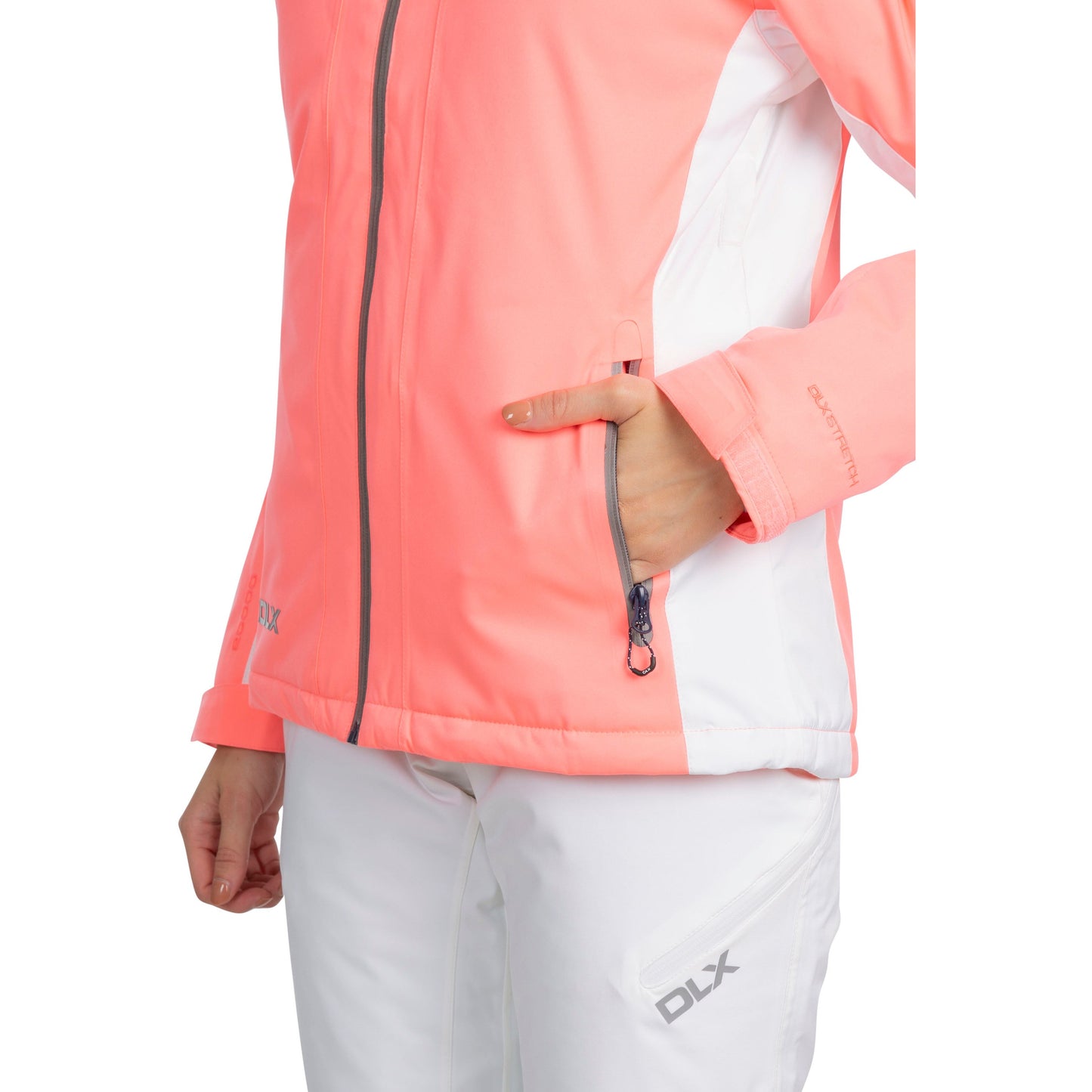 Trespass Womens DLX Luxury Ski Jacket Sandrine in Neon Coral