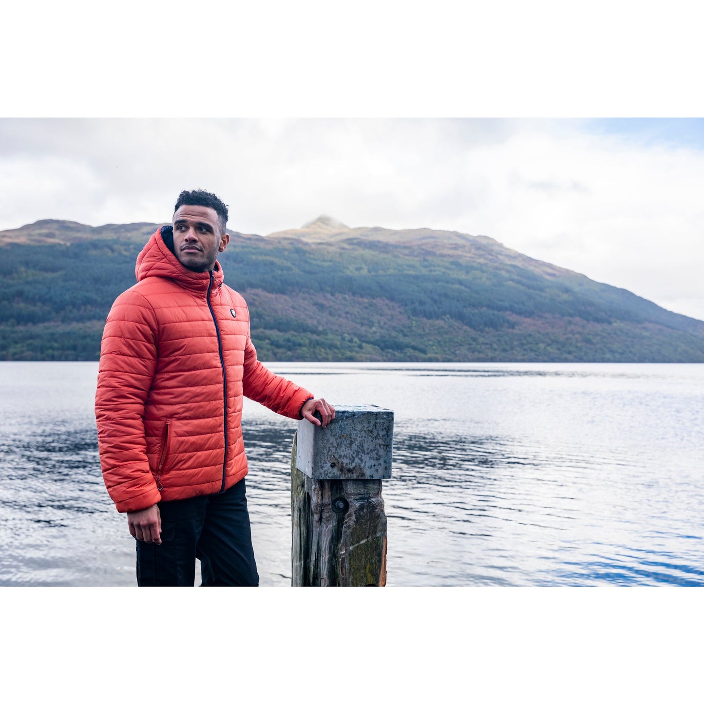 Trespass Mens Reversible Padded Jacket Senby in Navy / Orange