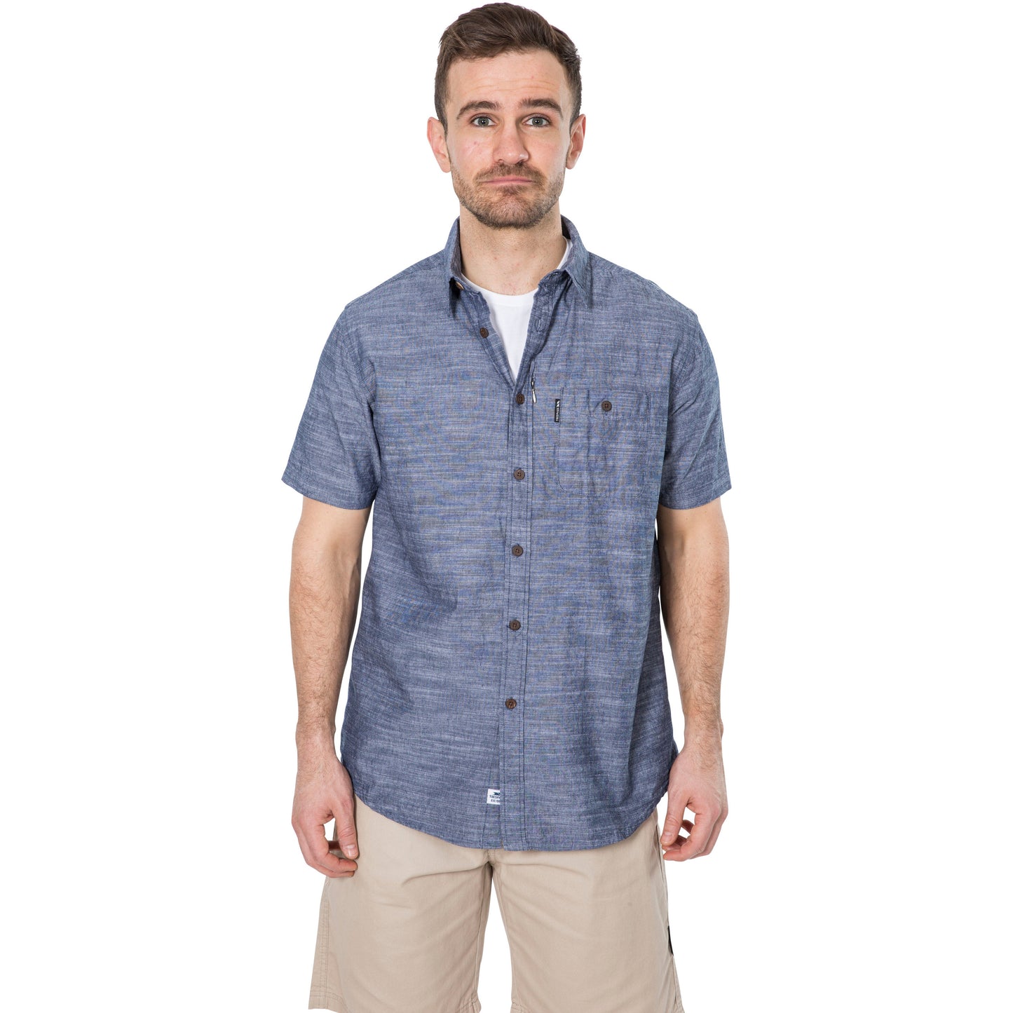 Slapton Men's Casual Short Sleeve Shirt in Navy