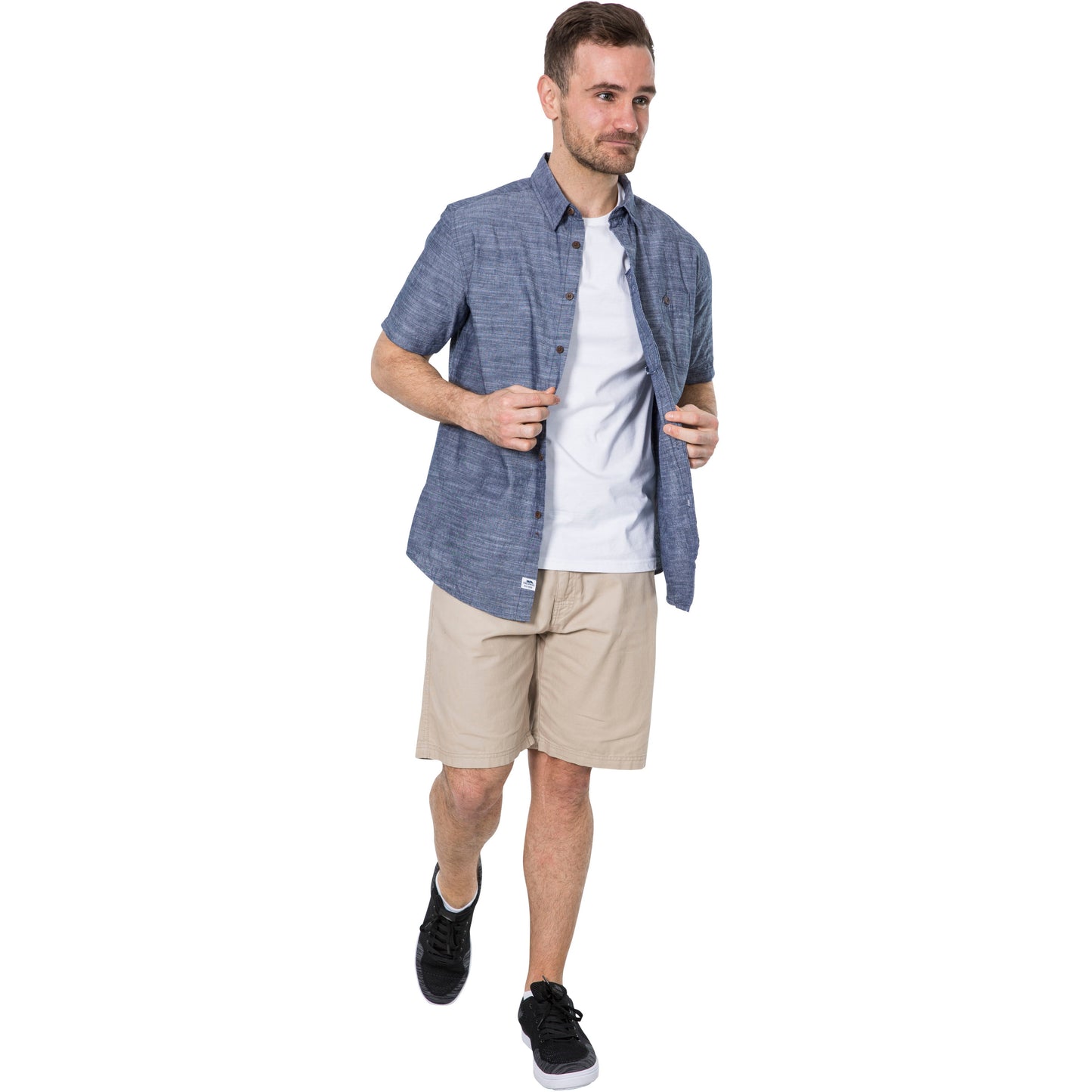 Slapton Men's Casual Short Sleeve Shirt in Navy