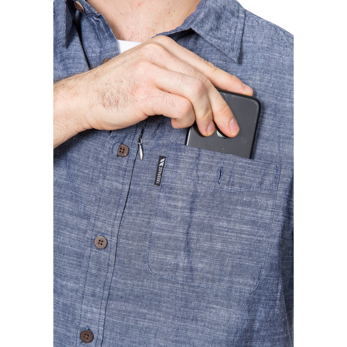Slapton Men's Casual Short Sleeve Shirt in Navy