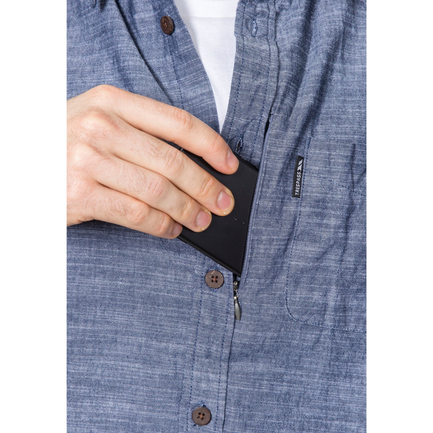 Slapton Men's Casual Short Sleeve Shirt in Navy