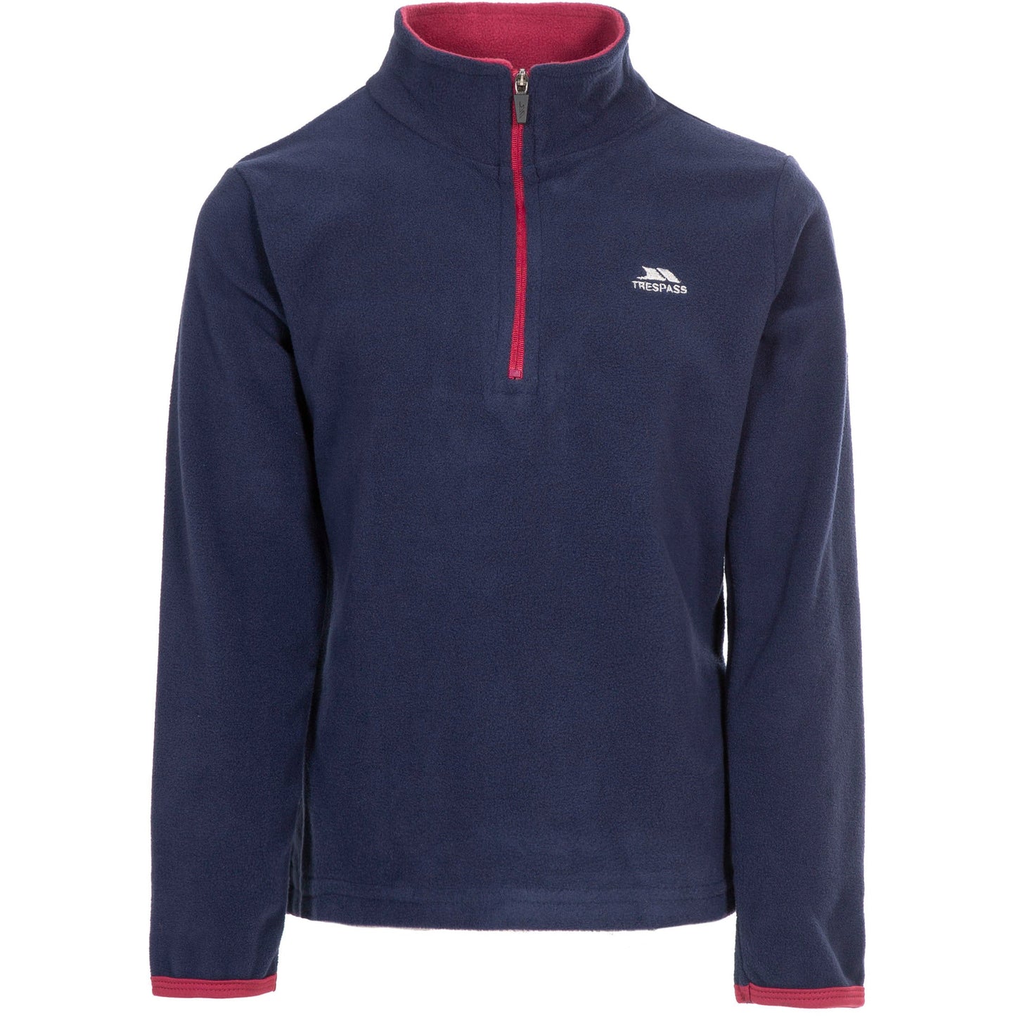 Sybil Girls Fleece Jumper in Navy and Berry