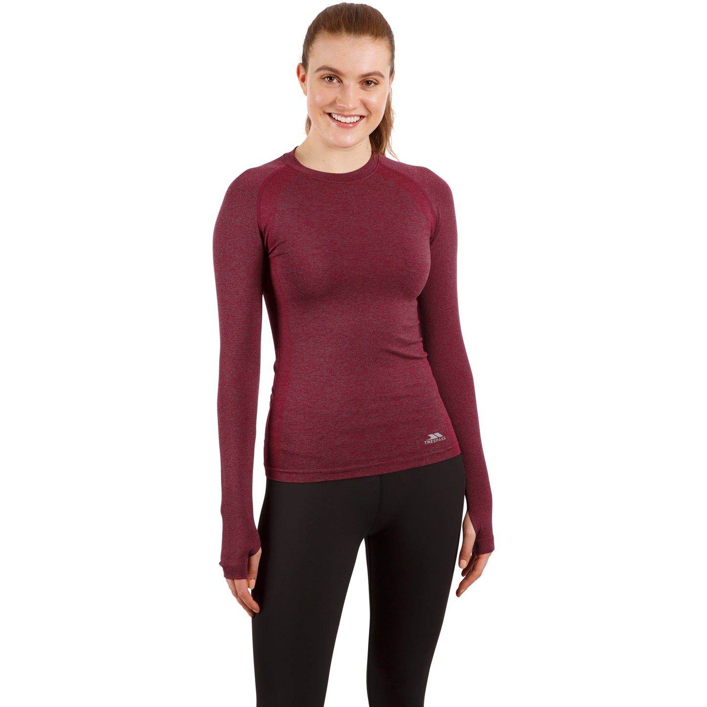 Welina Women's Long Sleeved Active Top in Berry Marl