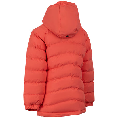 Amira Girls' Hooded Waterproof Padded Jacket in Soft Orange