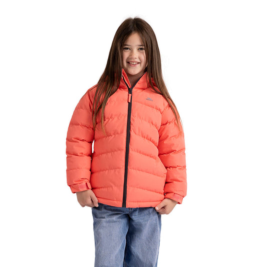 Amira Girls' Hooded Waterproof Padded Jacket in Soft Orange