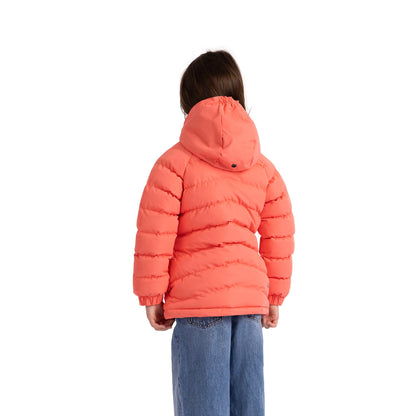 Amira Girls' Hooded Waterproof Padded Jacket in Soft Orange