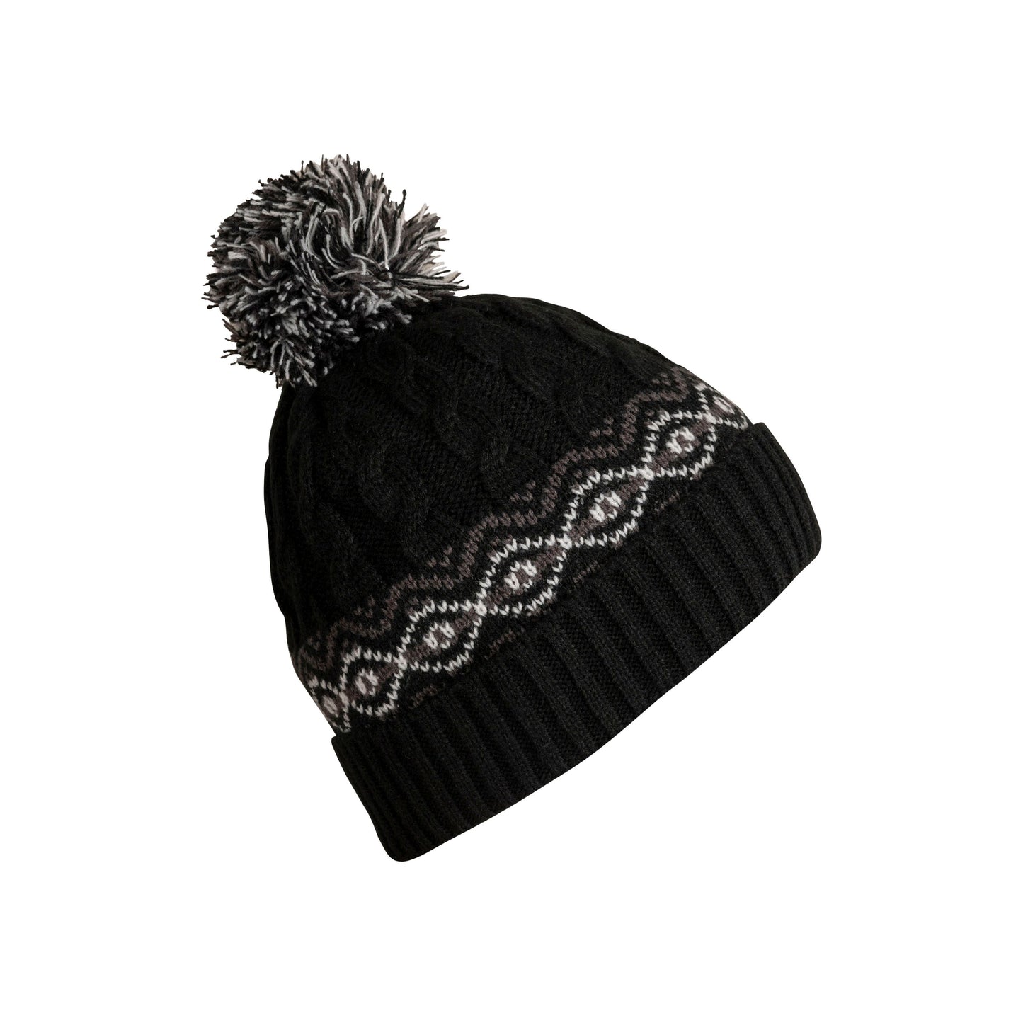 Andrews Mens Knitted Hat in Black / White
