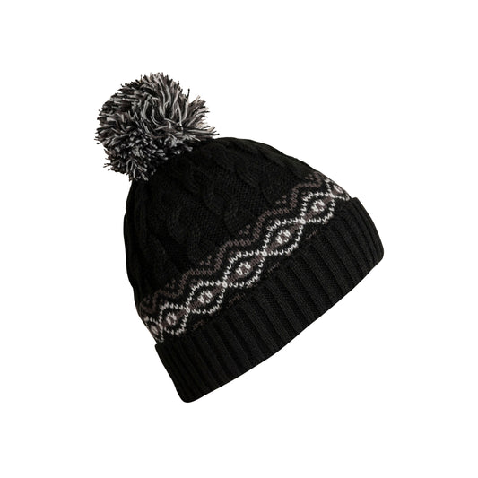 Andrews Mens Knitted Hat in Black / White
