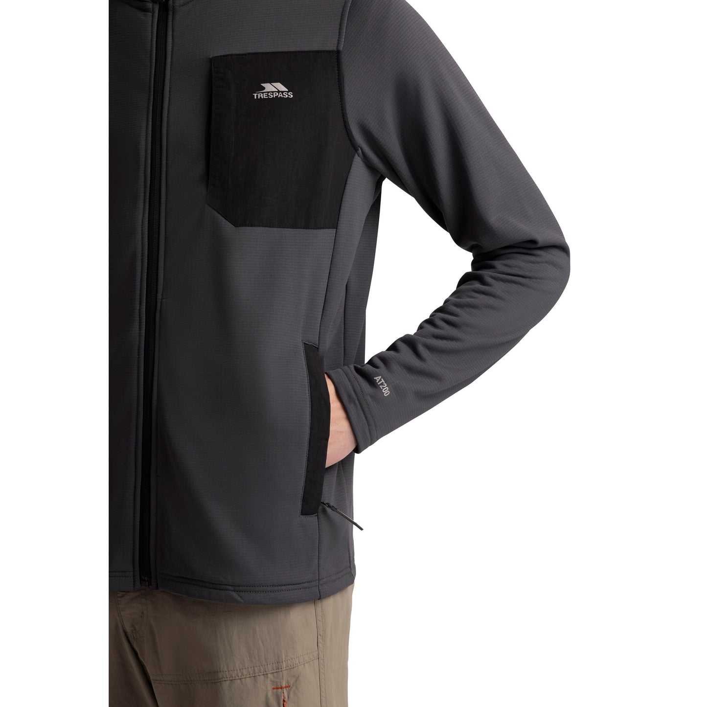 Arranfore Men's Full Zip Fleece in Storm Grey