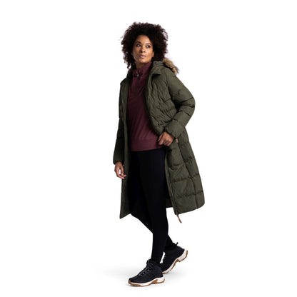 Audrey Women's Padded Long Length Jacket in Dark Vine