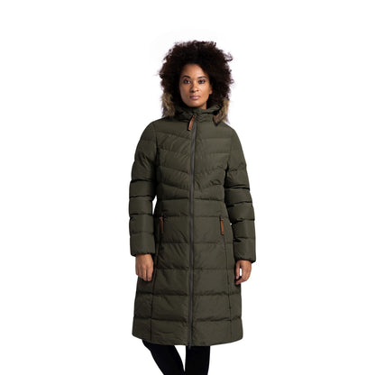 Audrey Women's Padded Long Length Jacket in Dark Vine