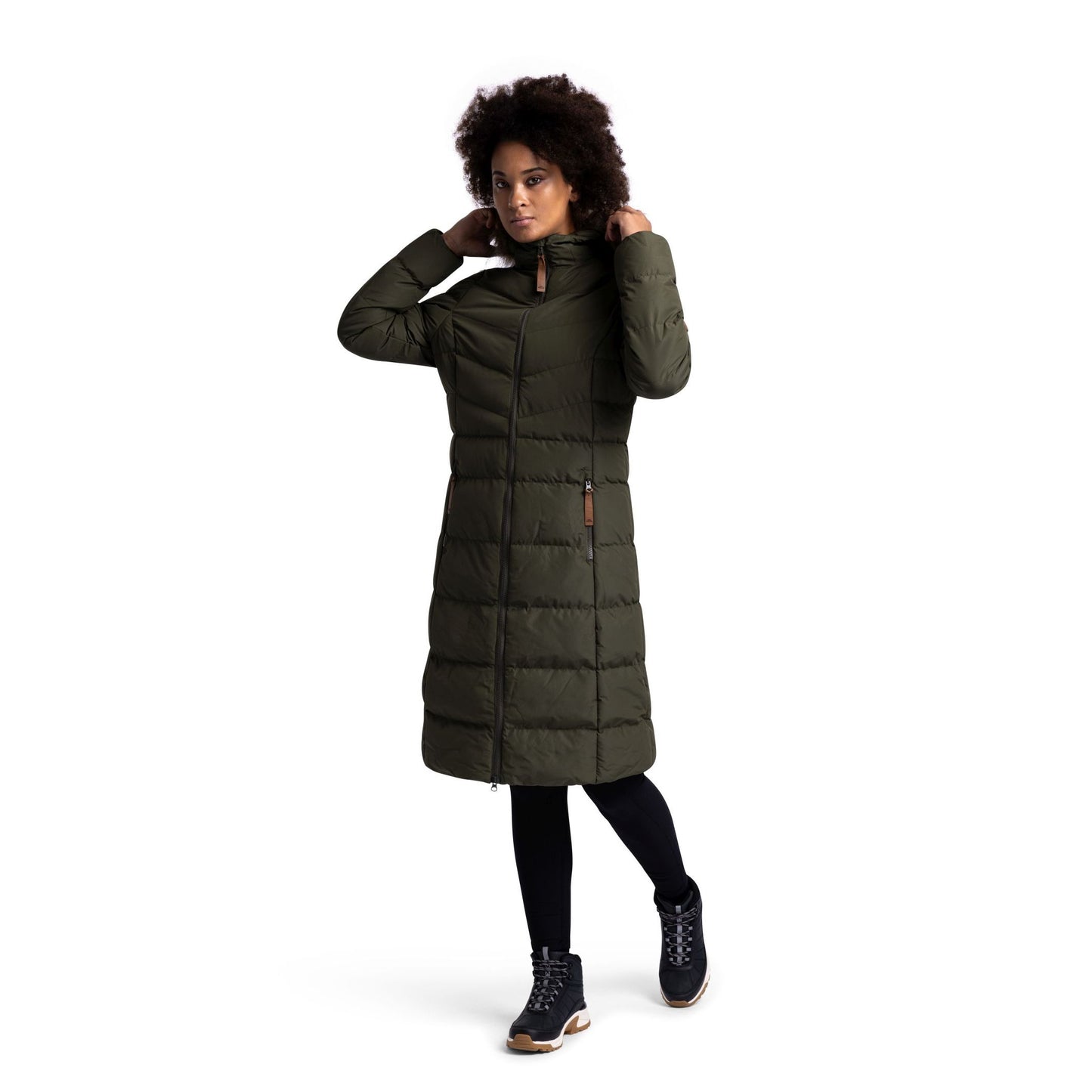 Audrey Women's Padded Long Length Jacket in Dark Vine