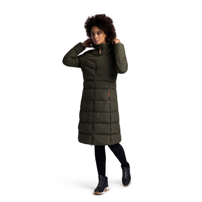 Audrey Women's Padded Long Length Jacket in Dark Vine