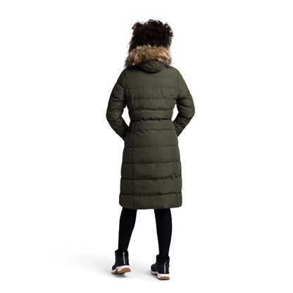 Audrey Women's Padded Long Length Jacket in Dark Vine
