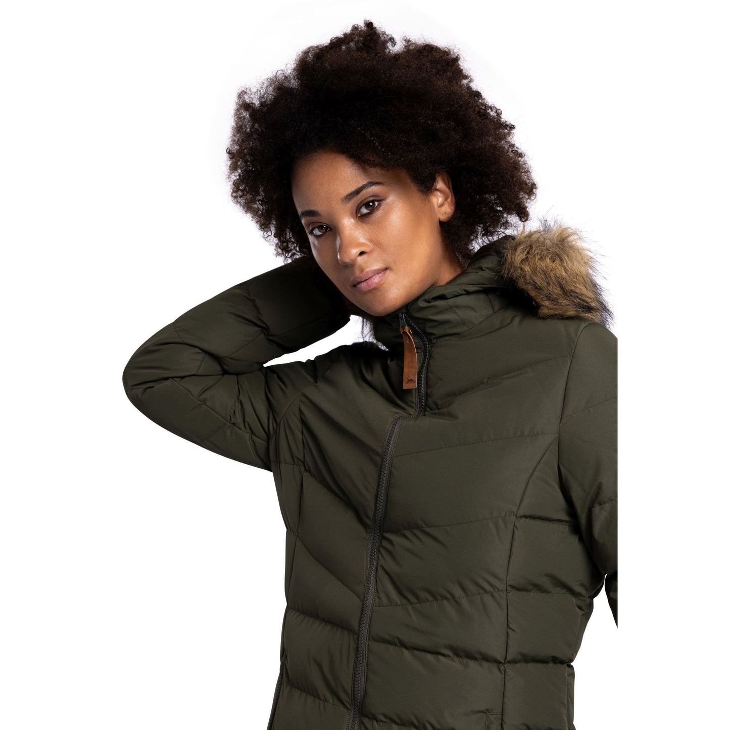 Audrey Women's Padded Long Length Jacket in Dark Vine