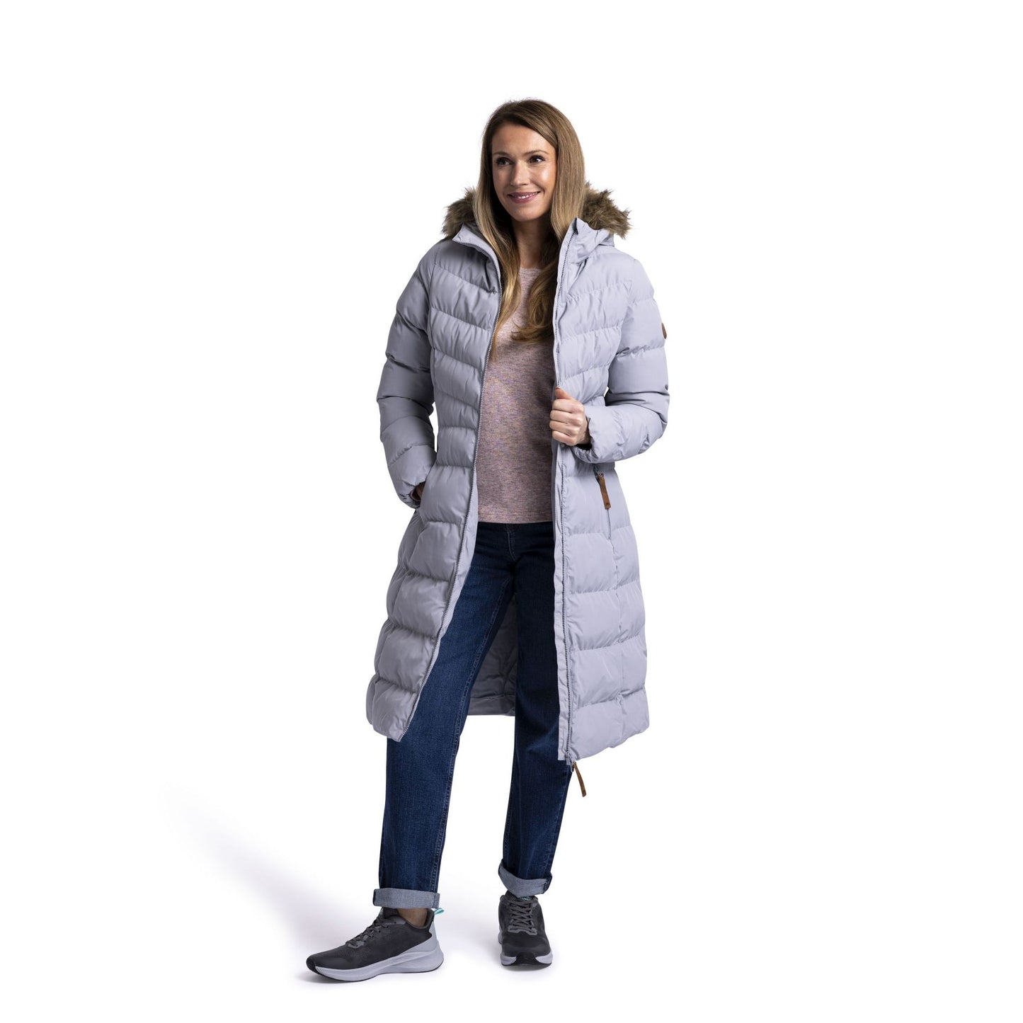 Audrey Women's Padded Long Length Jacket in Platinum
