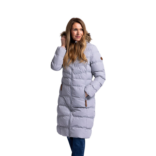 Audrey Women's Padded Long Length Jacket in Platinum