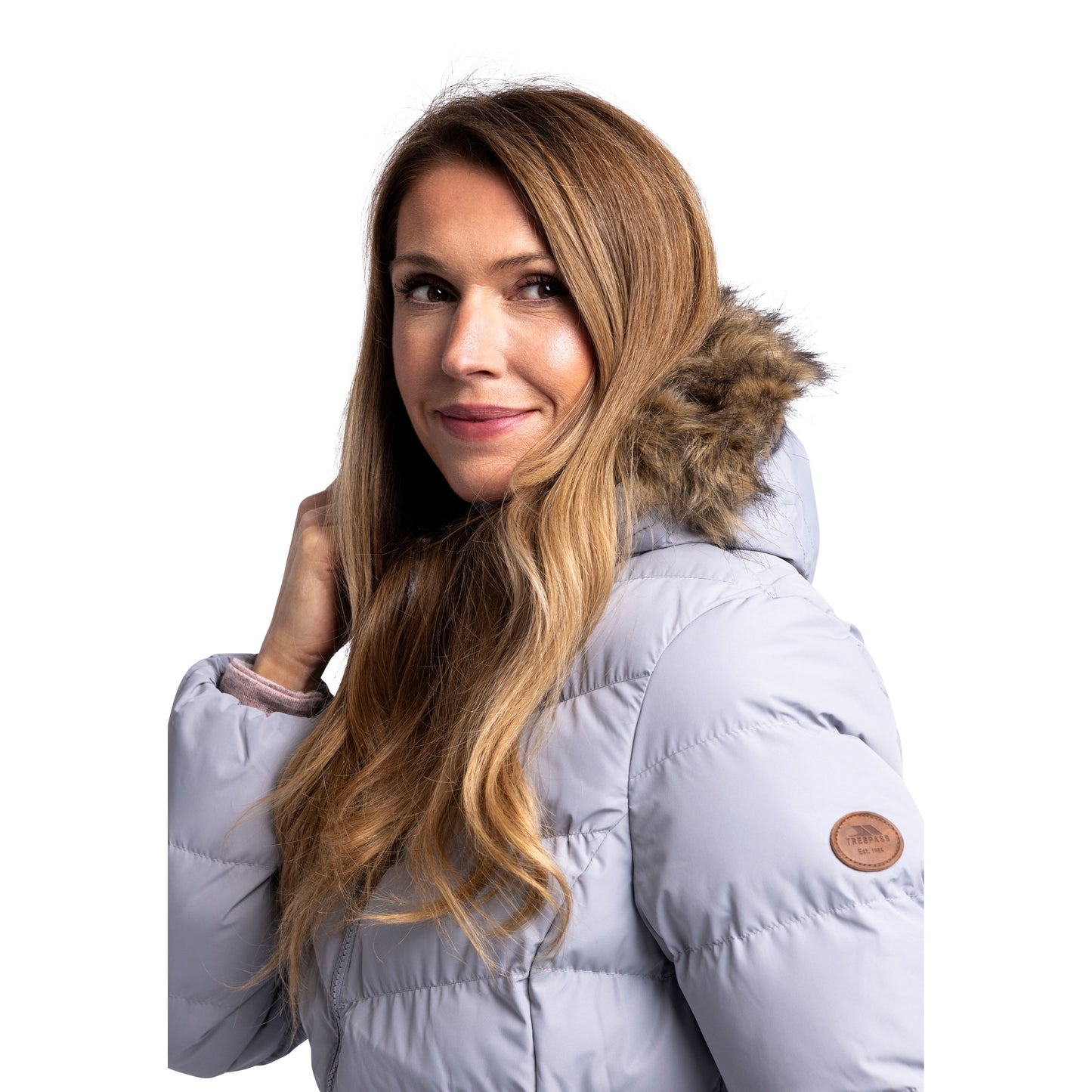 Audrey Women's Padded Long Length Jacket in Platinum