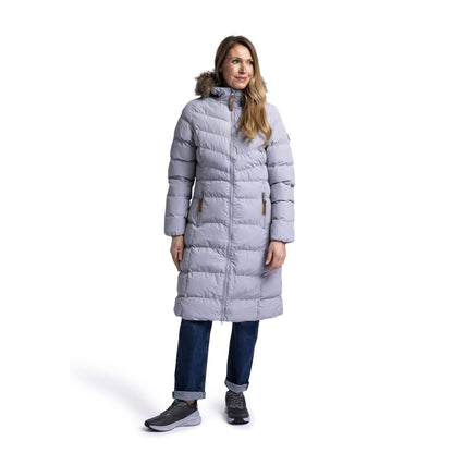 Audrey Women's Padded Long Length Jacket in Platinum