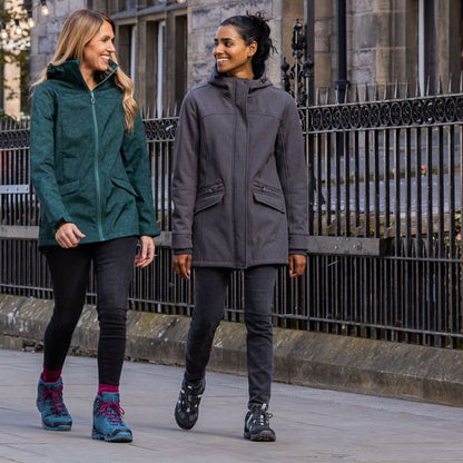 Anza Women's Longer Soft Shell Jacket in Dark Grey Marl