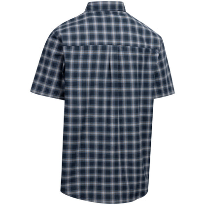 Barry Mens Casual Short Sleeve Shirt in Navy Check