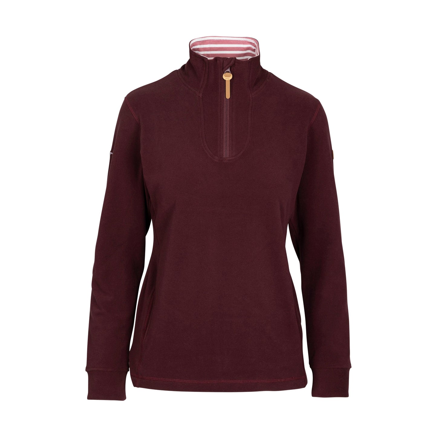 Big Heart Women's Heavier Half Zip Fleece Top in Mulberry